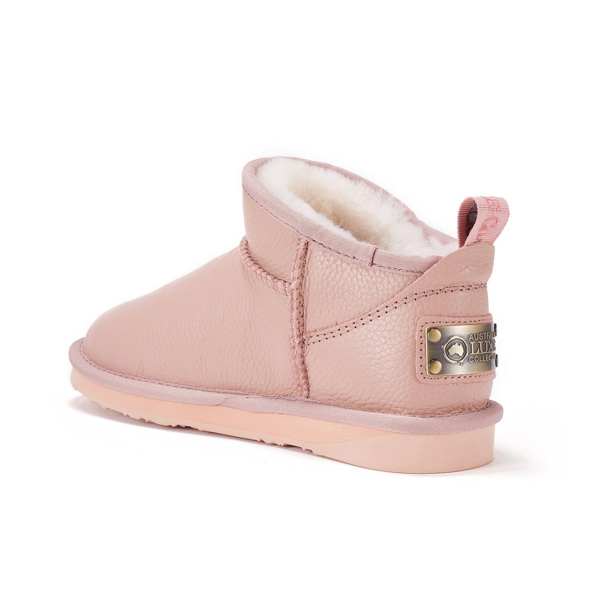 Ultra-kurze Lammfell-Boots aus Leder