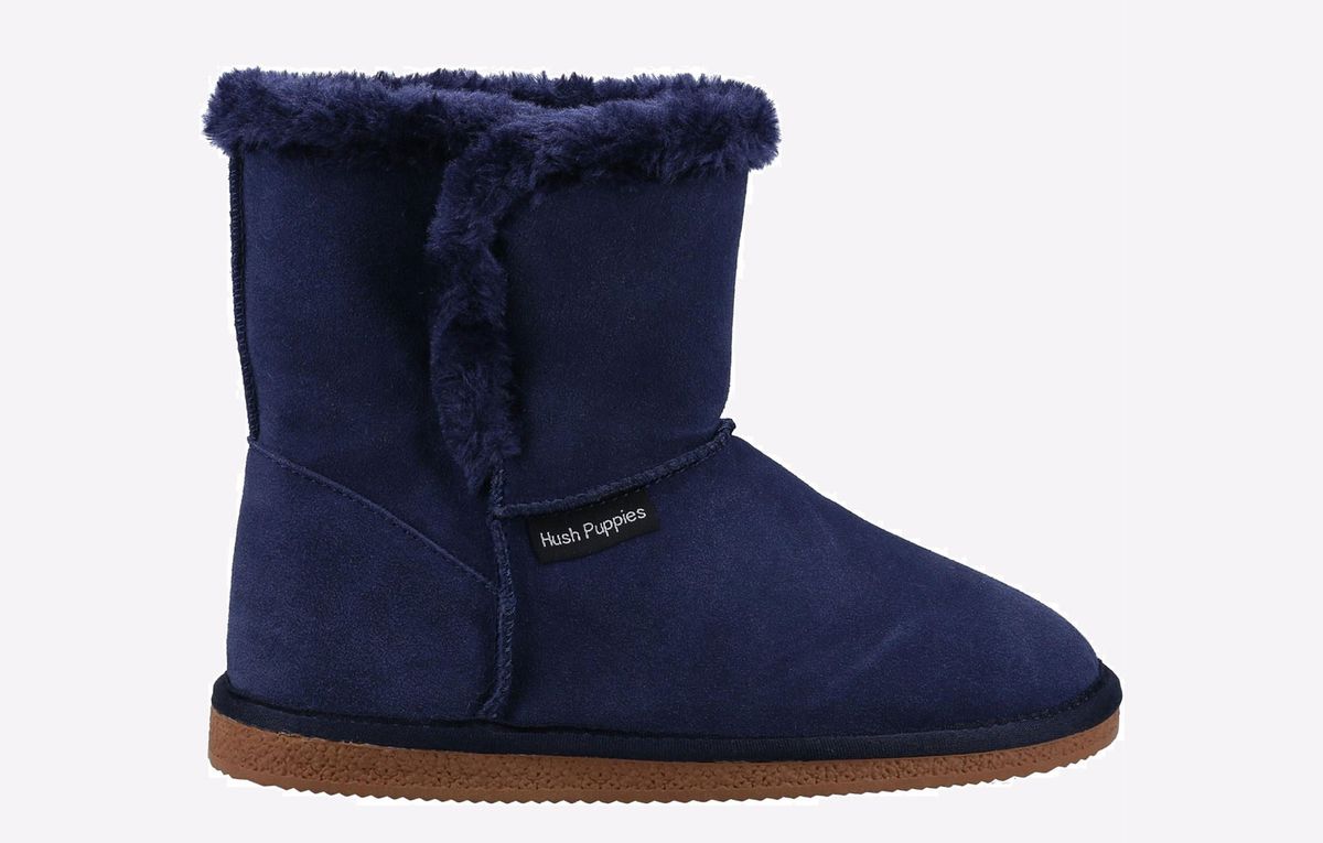 Wildleder-Hausstiefel mit Kunstfell-Futter