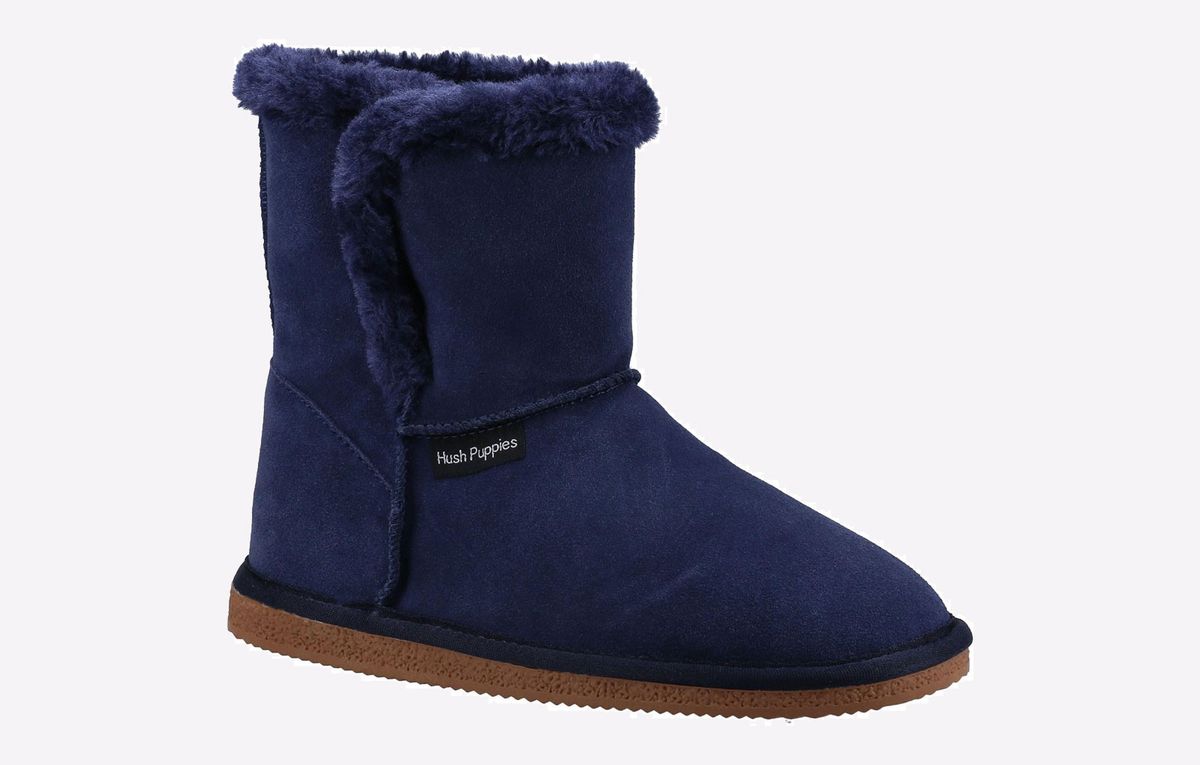 Wildleder-Hausstiefel mit Kunstfell-Futter
