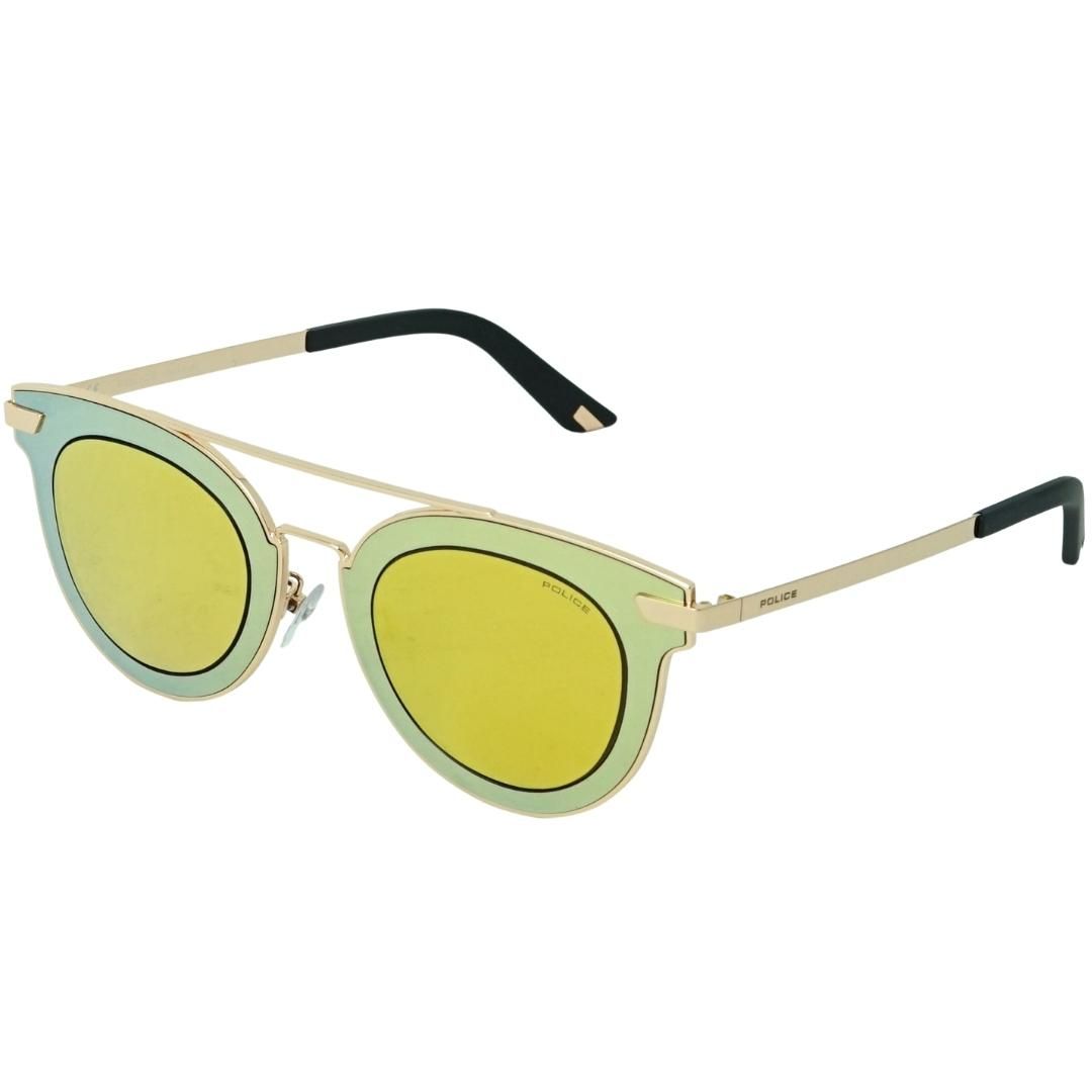 Runde Doppelsteg-Sonnenbrille mit Spiegelgläsern
