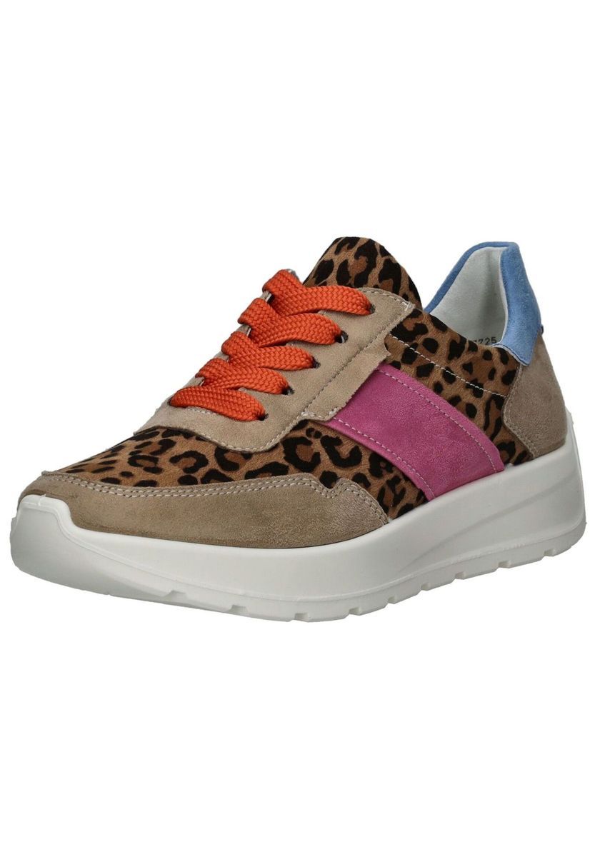 Sneaker mit Tiermuster-Materialmix