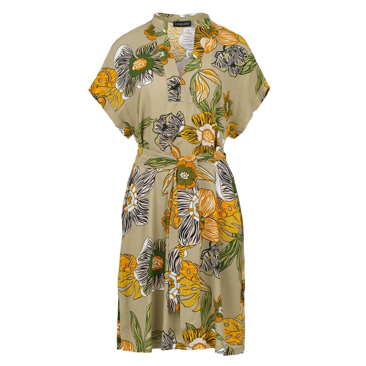 Midi-Kleid mit floralem Muster