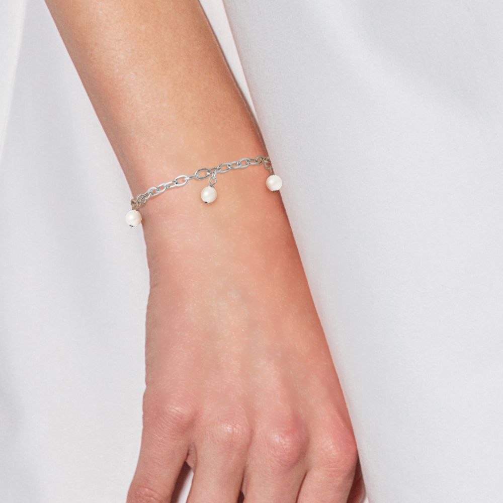 Perlenarmband aus Sterling Silber