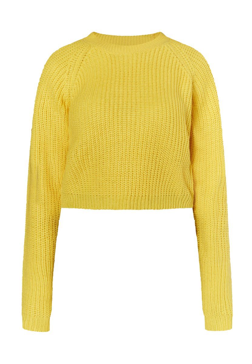 Kurz geschnittener Rippstrick-Pullover