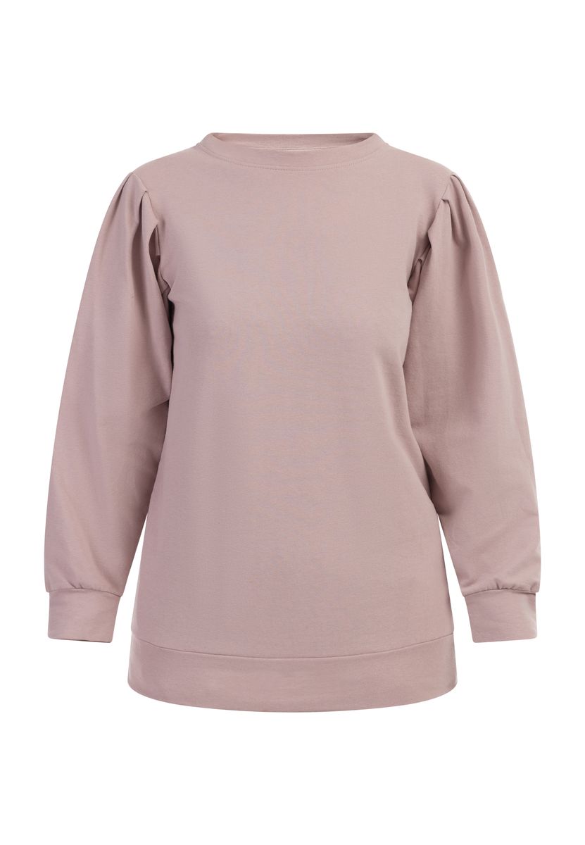 Longline-Sweatshirt mit Falten-Schultern