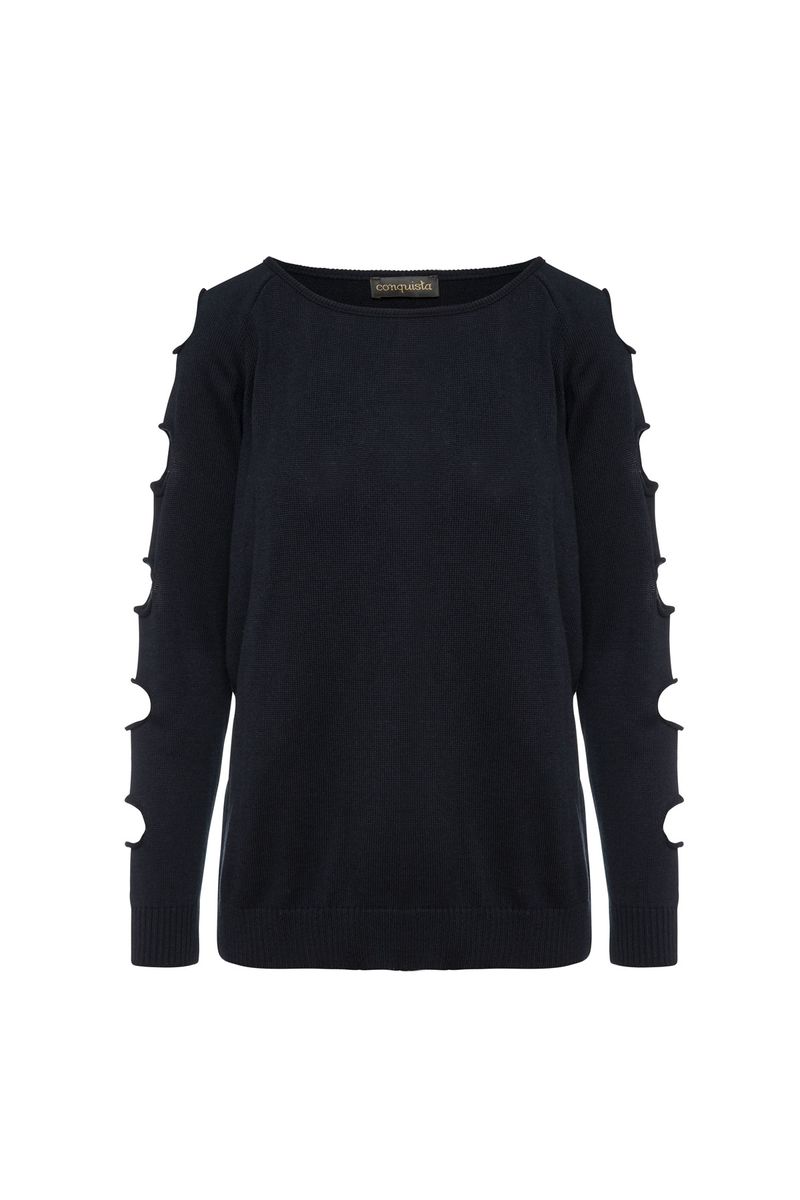 Lockerer Raglanpullover mit Cut-outs