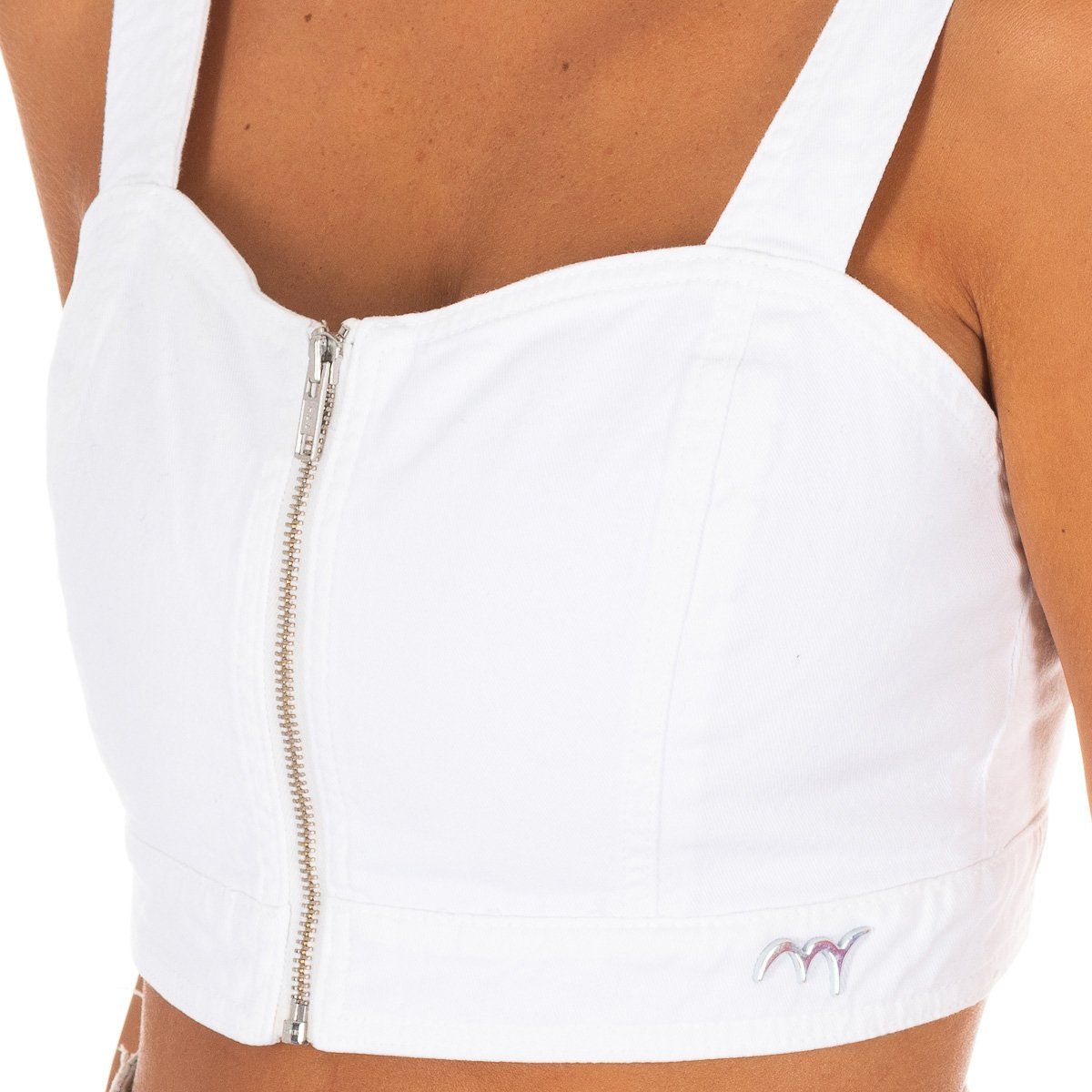 Kurzes Bustier-Top mit Reißverschluss