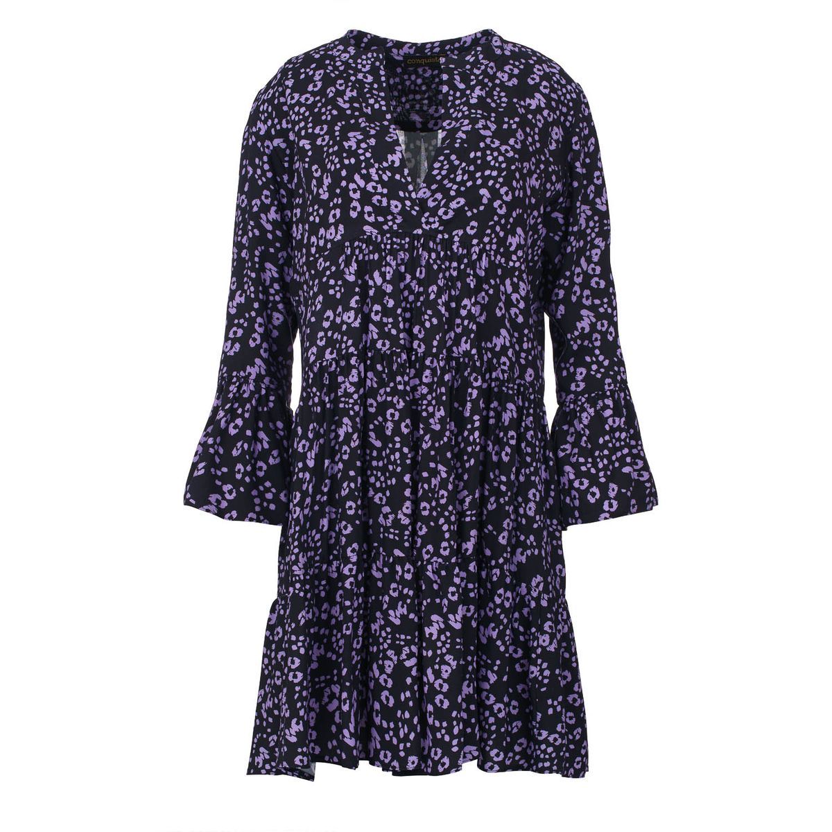 Mini-Stufenkleid mit Leoparden-Print