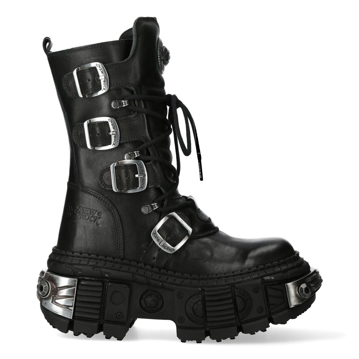 Ikonische Plateau-Stiefel mit Metallic-Besatz