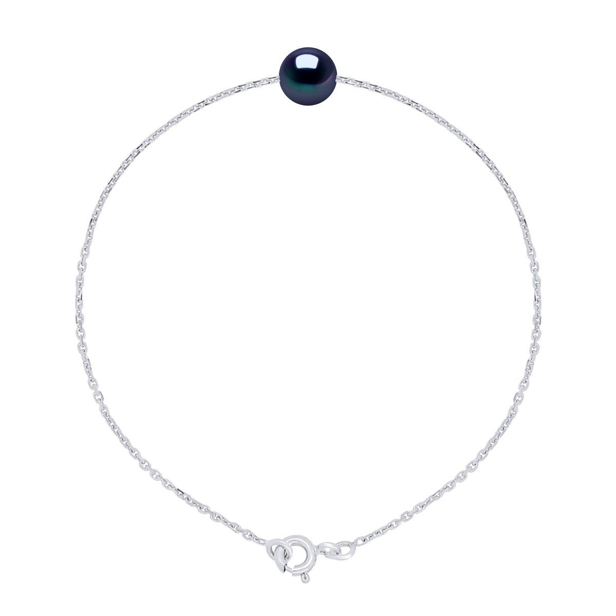 Solitär-Perlenarmband aus Silber