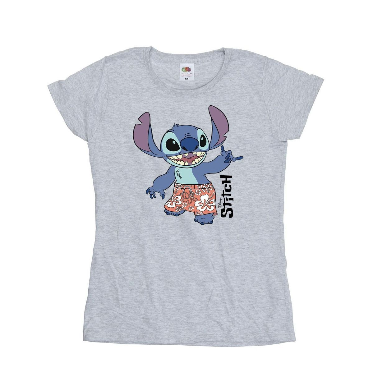 Baumwoll-T-Shirt mit Stitch-Grafikdruck