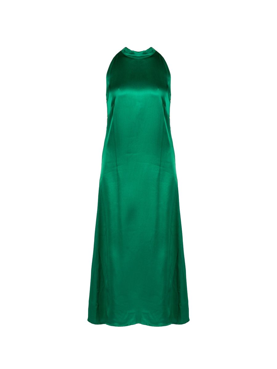 Elegantes Satin-Maxikleid mit Neckholder