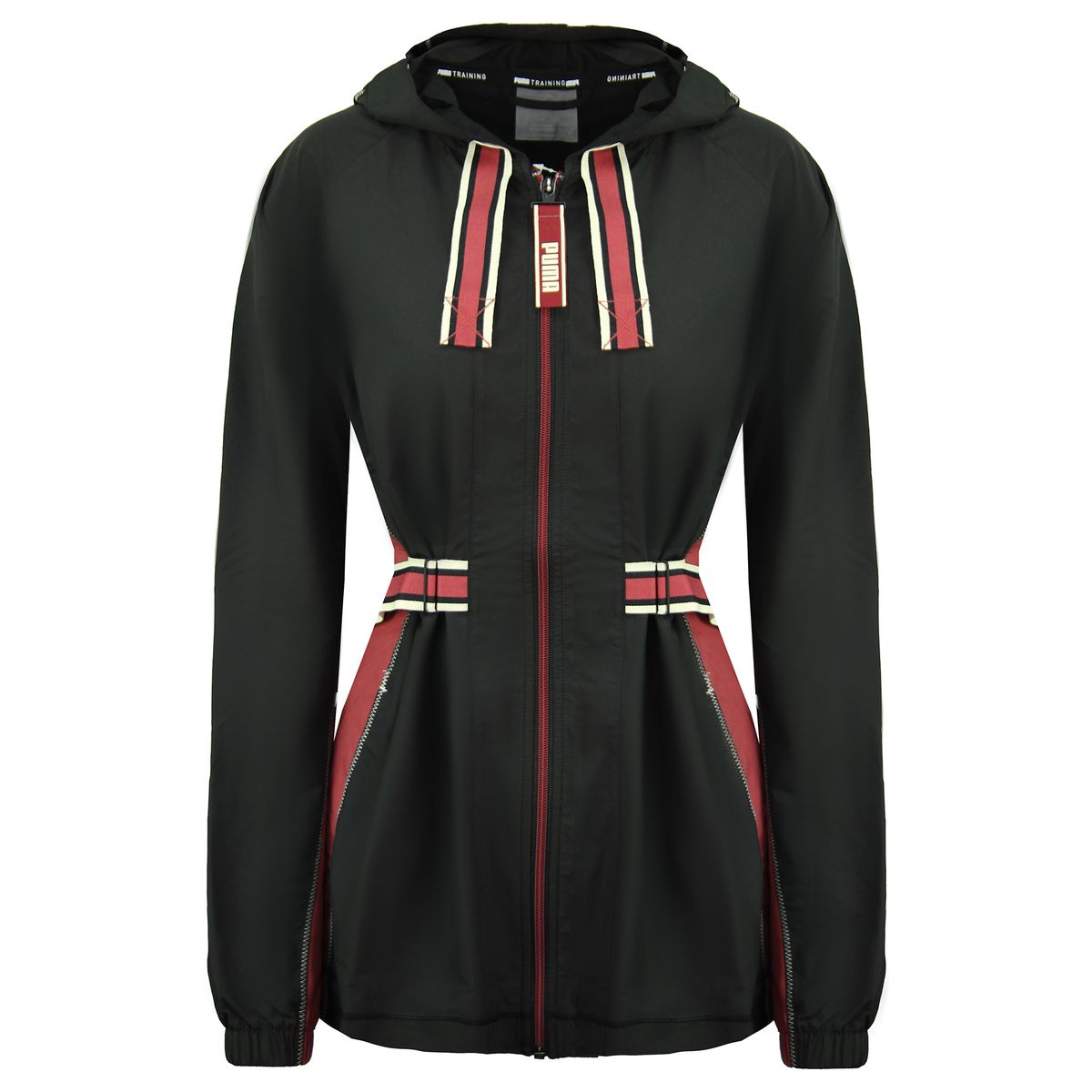 Kapuzen-Trainingsjacke mit Gürtel