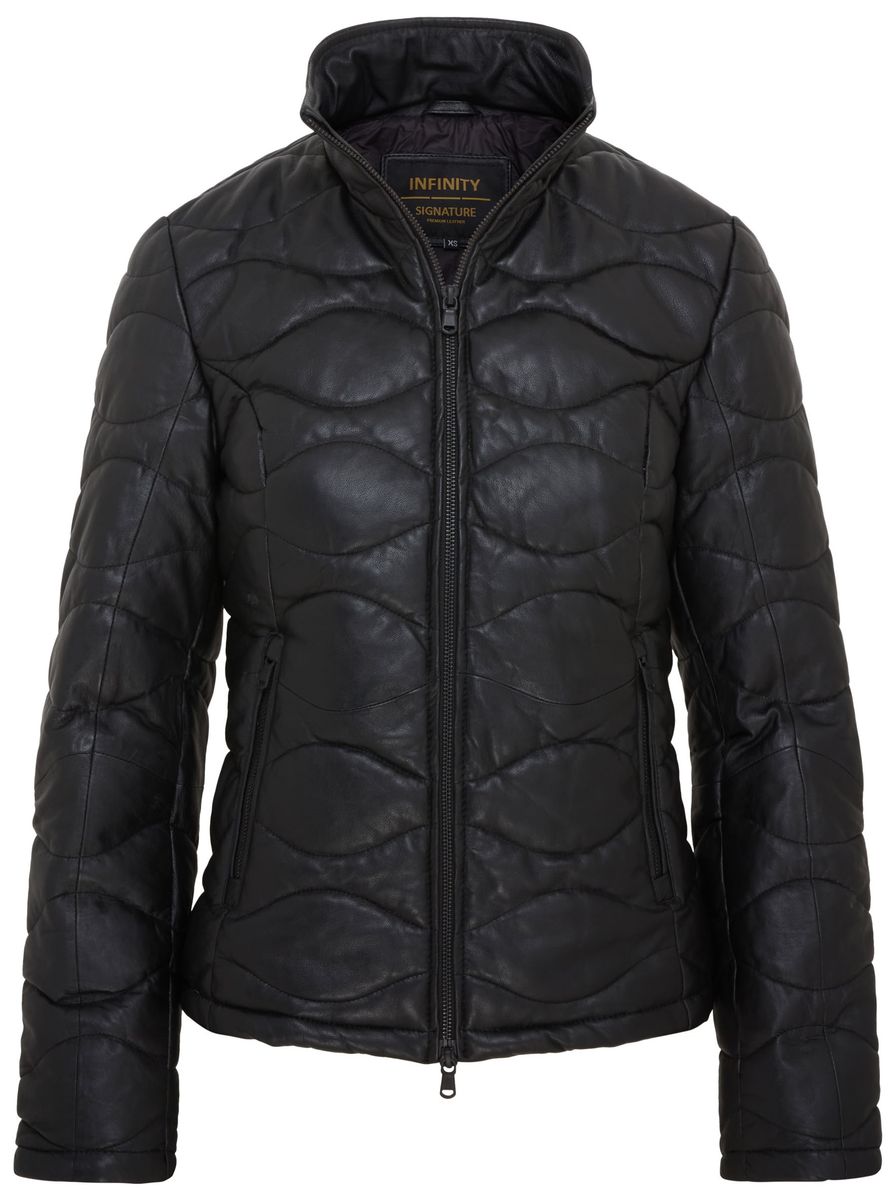 Gesteppte Pufferjacke aus Schafnappa