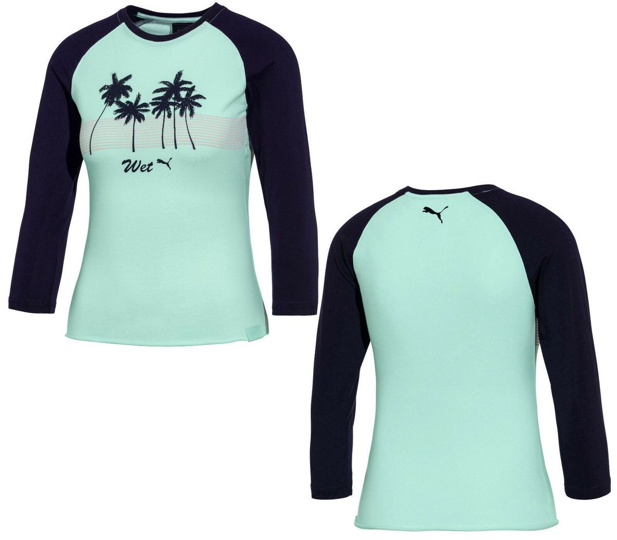 Baby-Tee mit Raglanärmeln und Palmengrafik