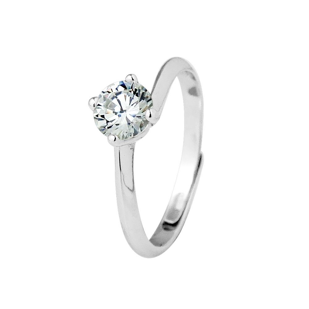 Solitär-Ring mit Zirkonia im Bypass-Design