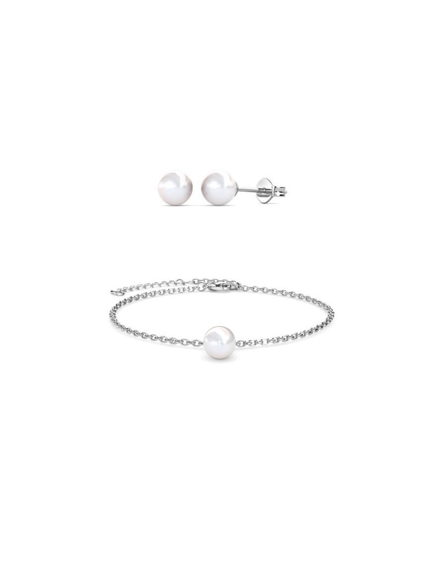 Elegantes Kristall-Perlen-Schmuckset