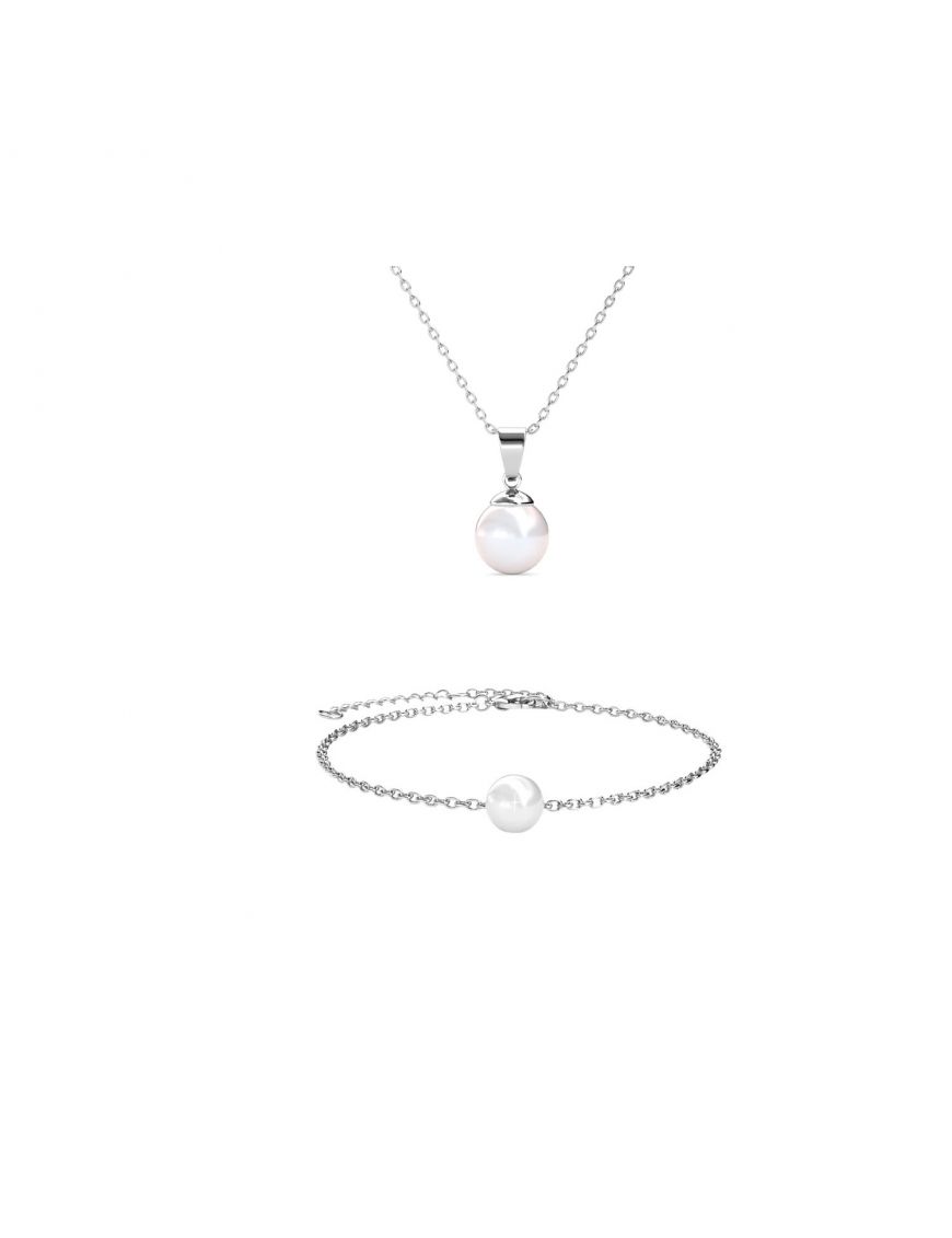 Elegantes Kristall-Perlen-Schmuckset