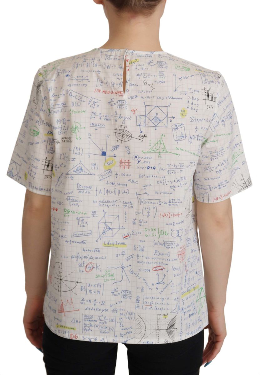 Baumwoll-T-Shirt mit Algebra-Druck