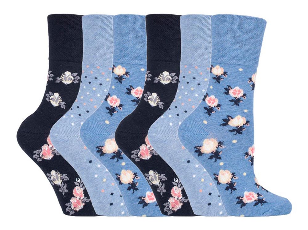 Nicht einschneidende Komfortsocken mit Blumenmuster