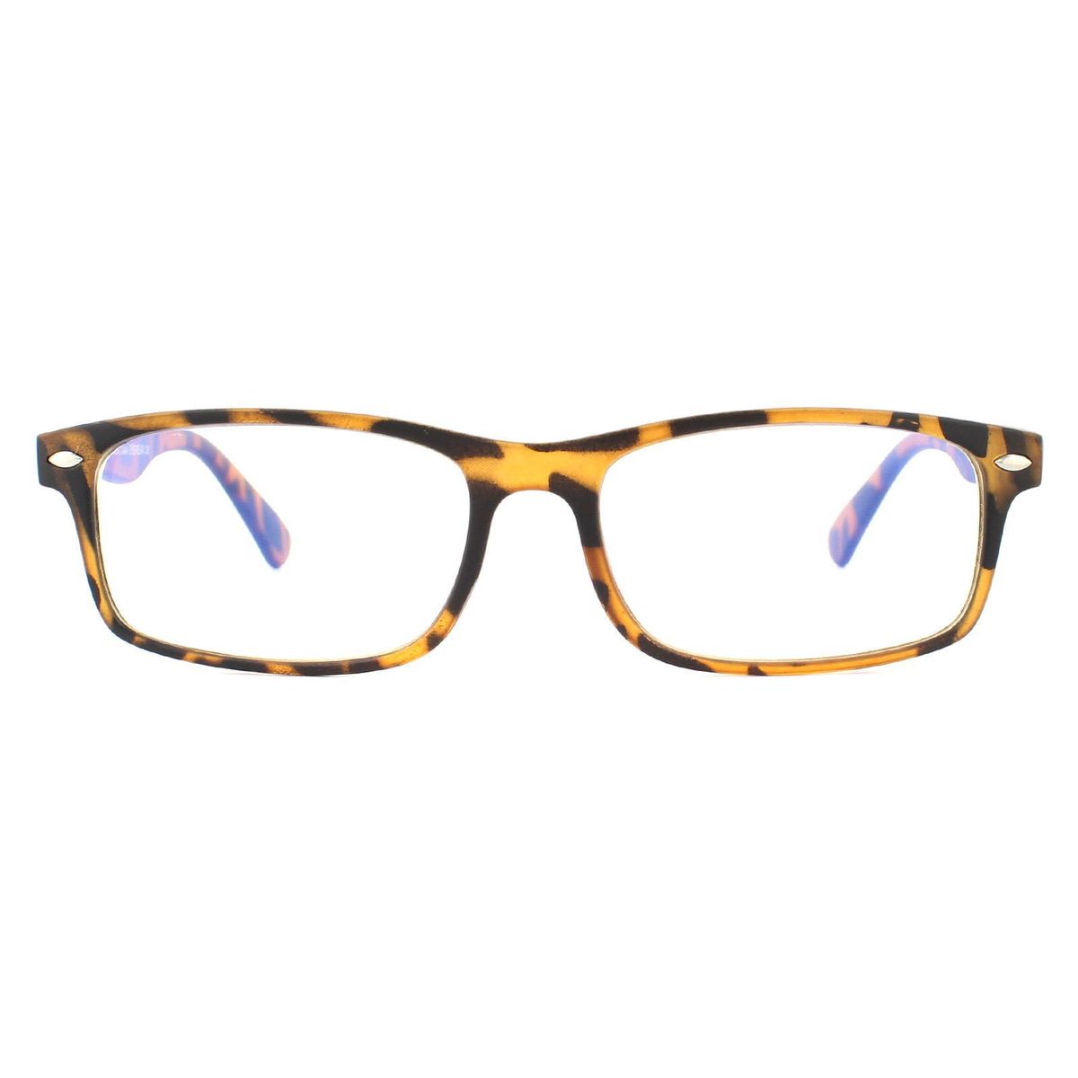 Rechteckige Lesebrille in Matter Schildpatt-Optik