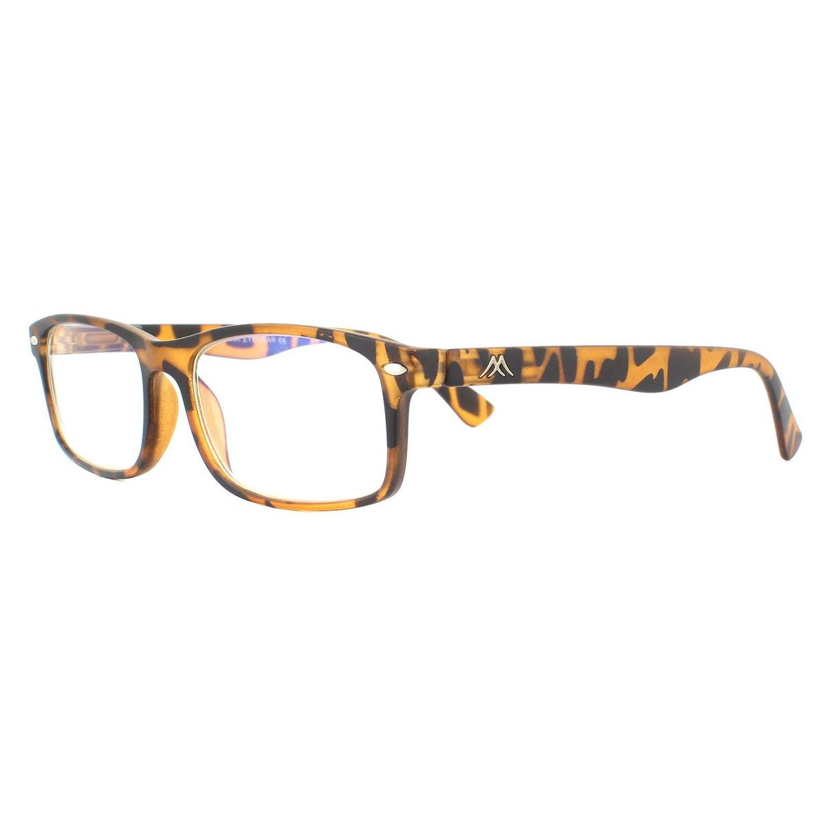 Rechteckige Lesebrille in Matter Schildpatt-Optik