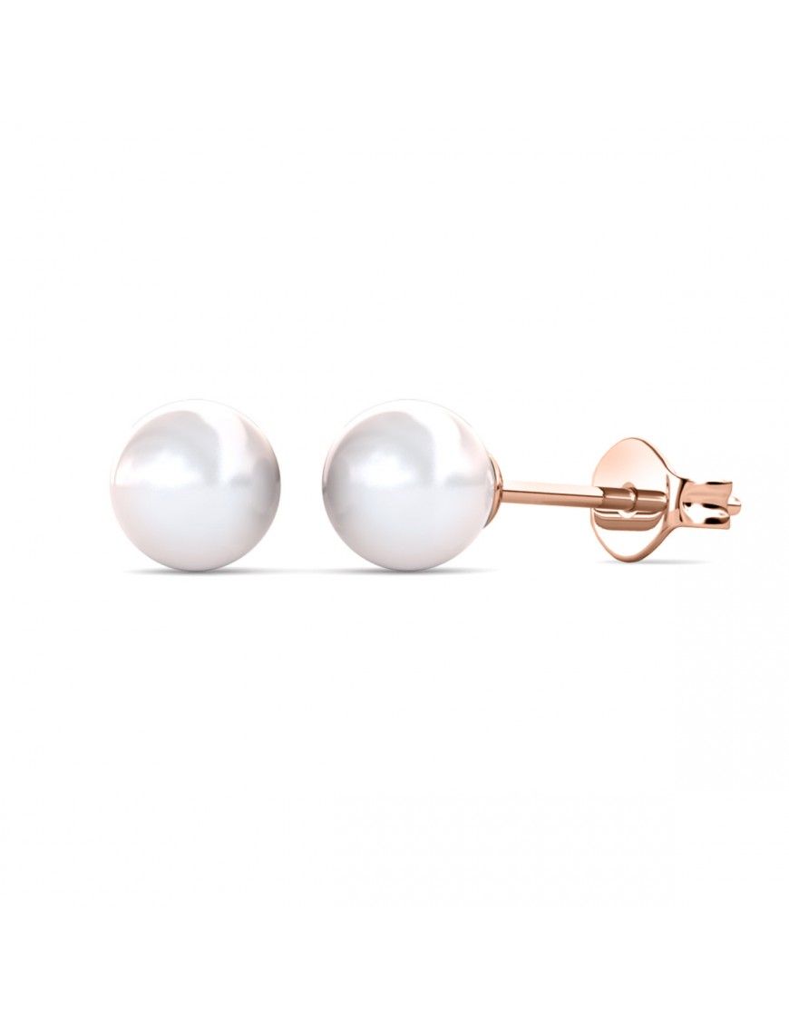 Klassische Perlenohrstecker in Roségold