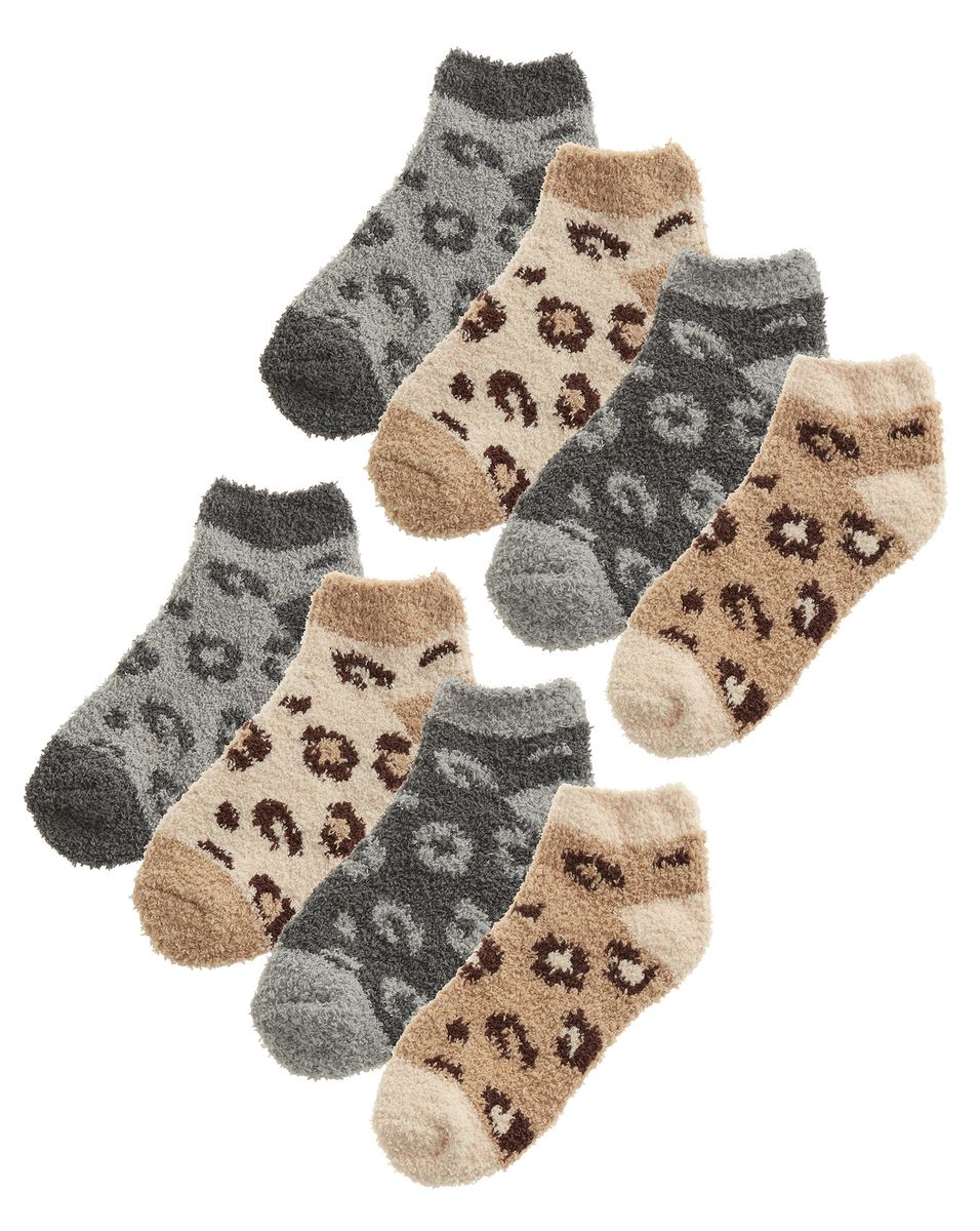 Flauschige Söckchen mit Leopardenmuster