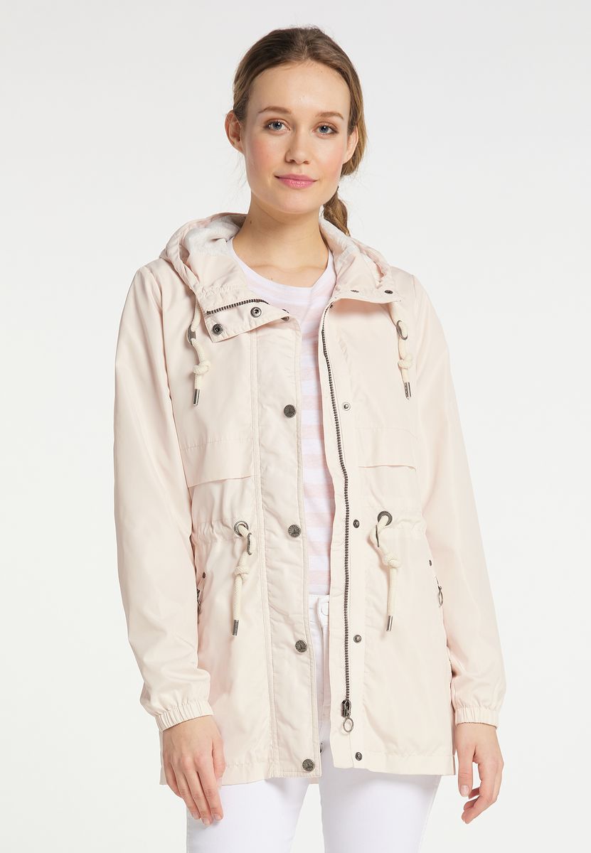 Glänzender Mittellanger Anorak mit Kapuze