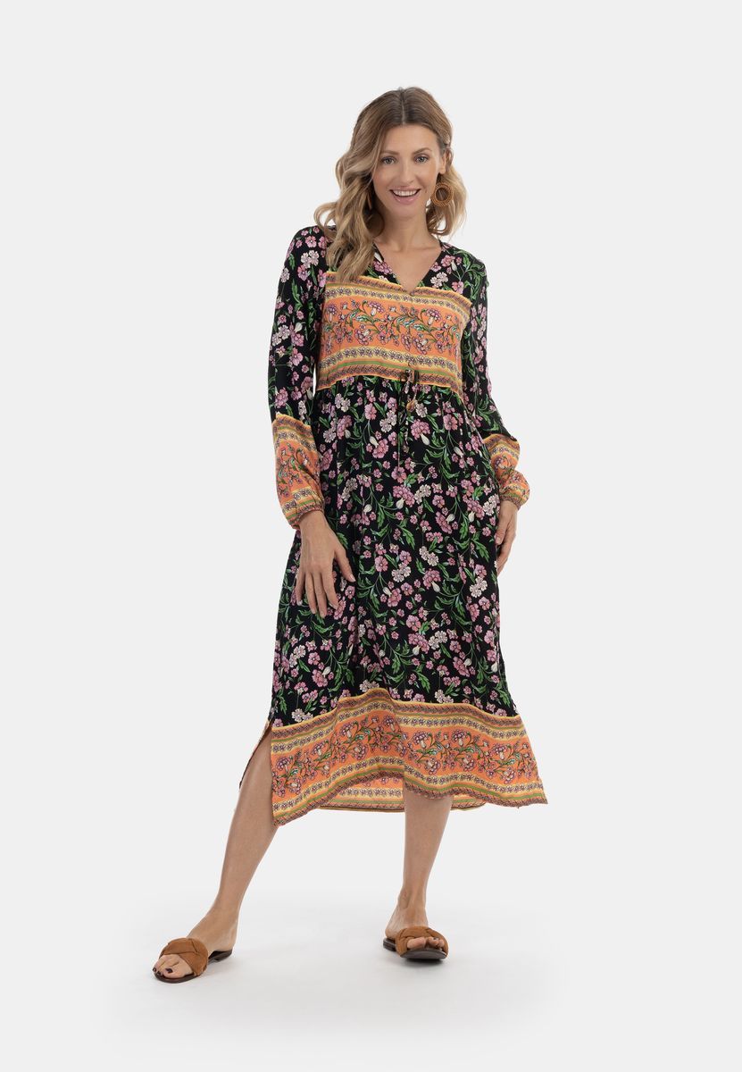 Boho-Midikleid mit Blumenprint