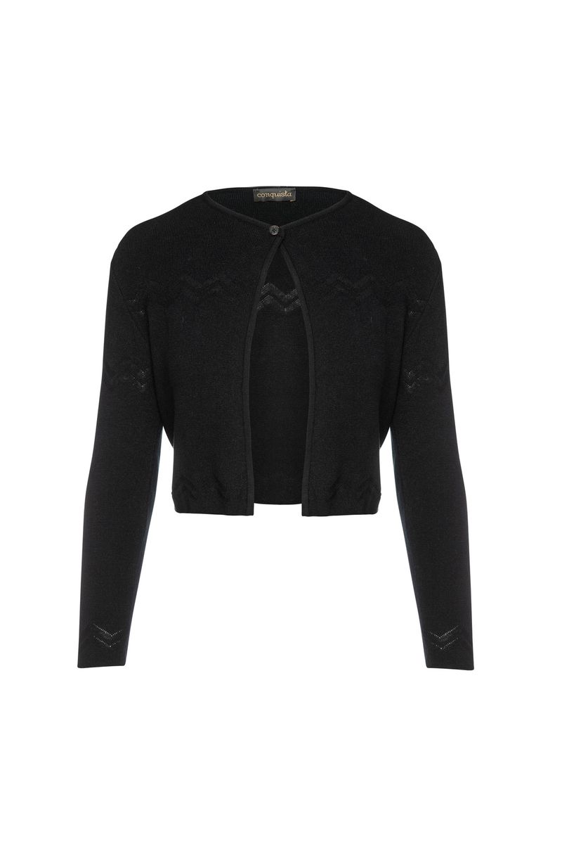 Kurzer Cardigan mit Zickzackmuster