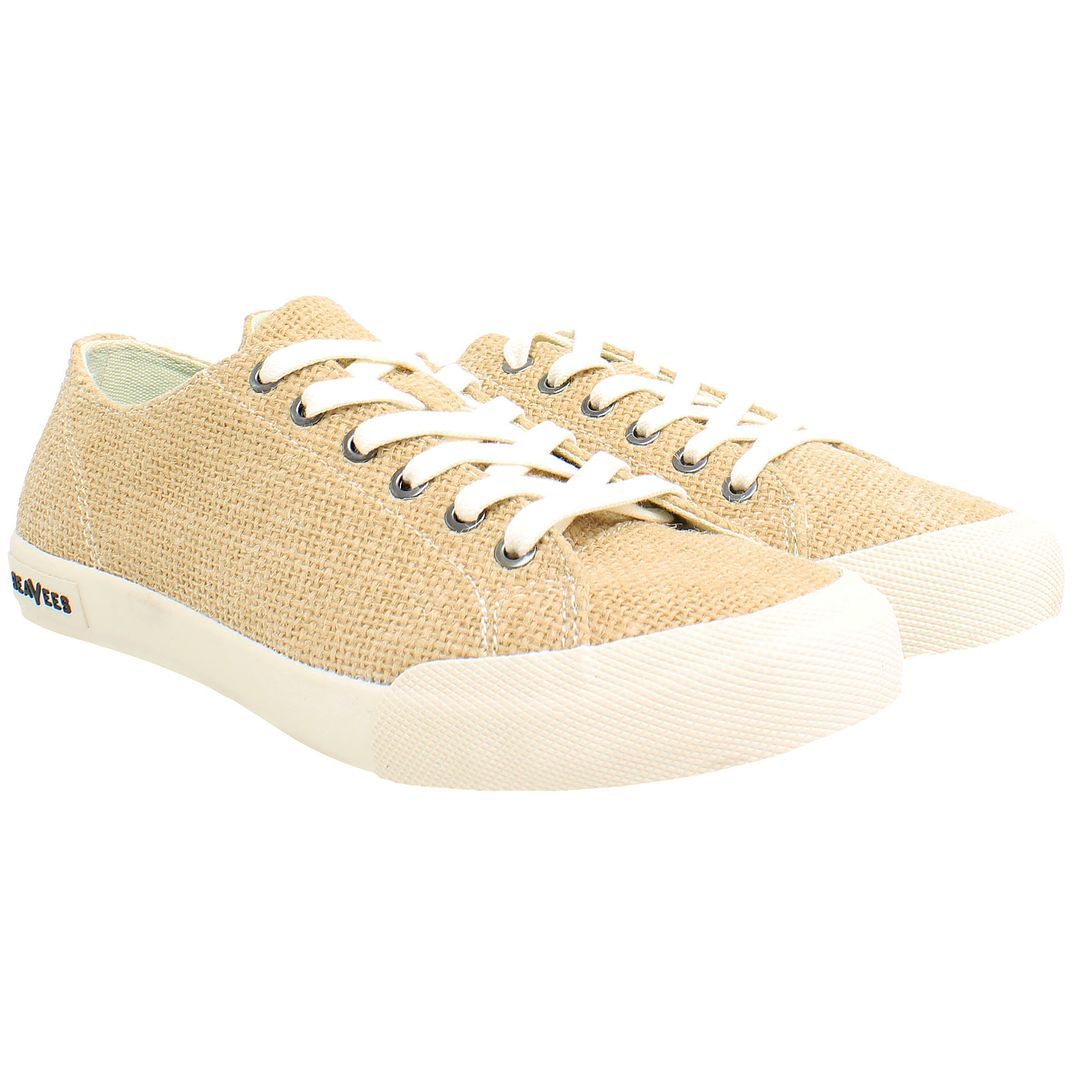 Low-Top-Sneaker aus gewebtem Bast