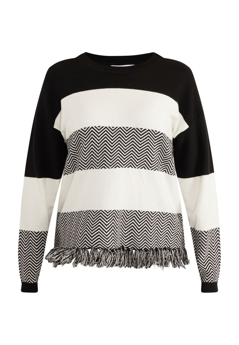 Oversized-Strickpullover mit Zickzack-Muster