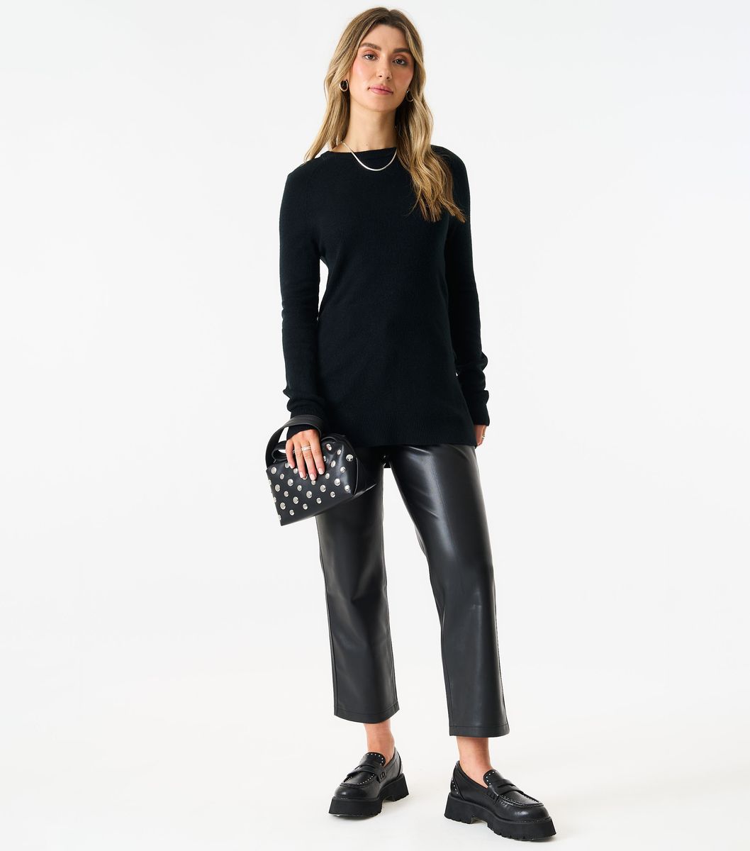 Oversized Feinstrick-Pullover mit Rundhalsausschnitt