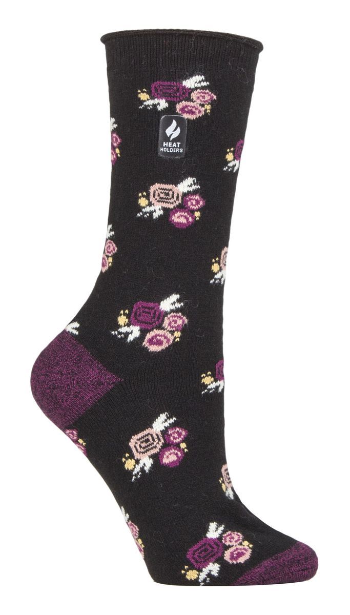 Thermo-Socken mit floralem Muster
