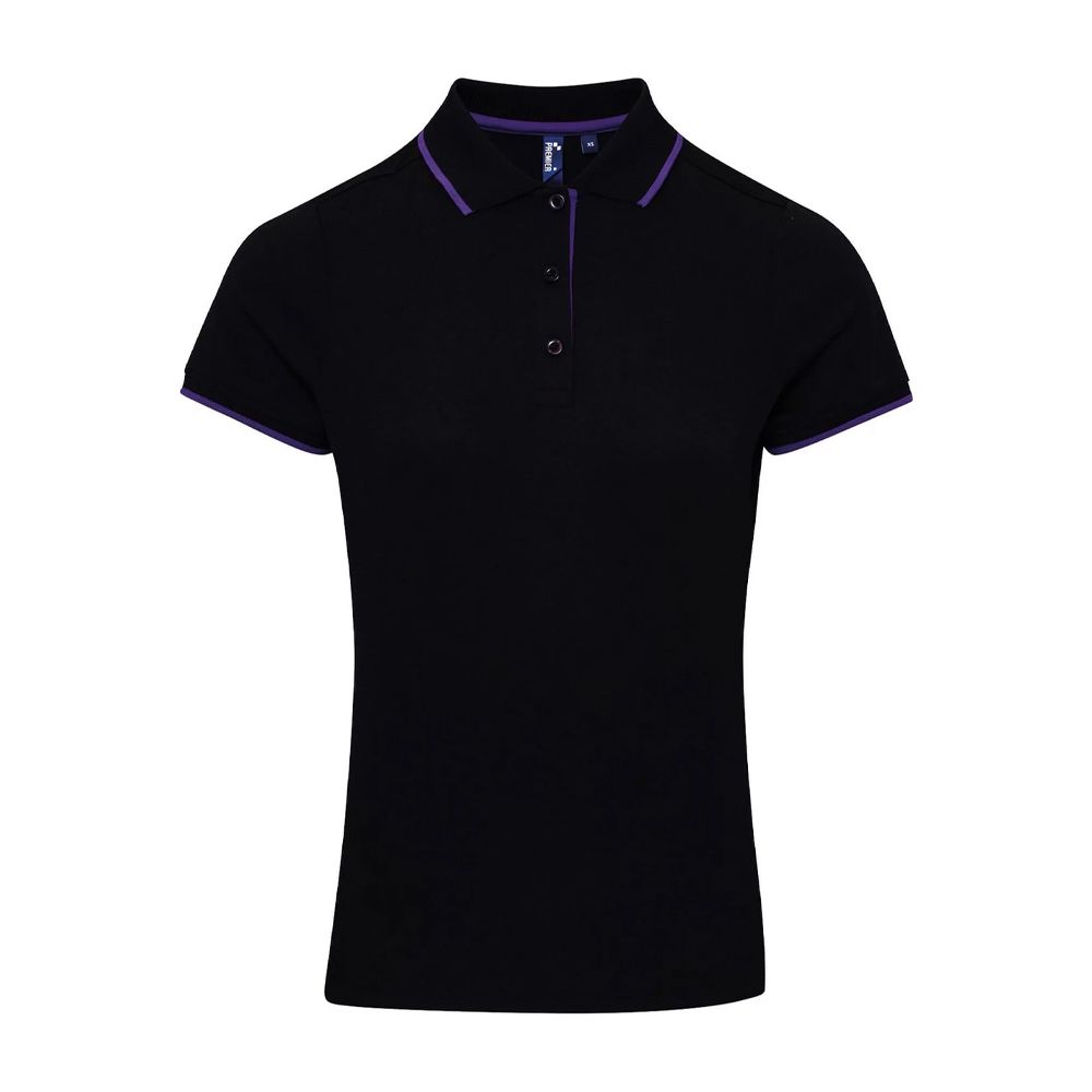Feuchtigkeitsableitendes Kontrast-Piqué-Poloshirt