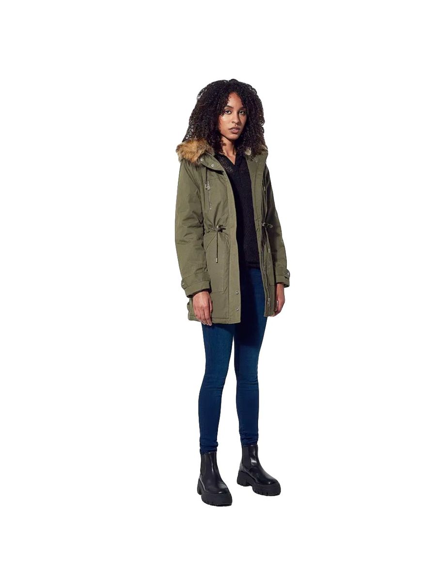 Klassischer Parka mit Kunstfellbesatz