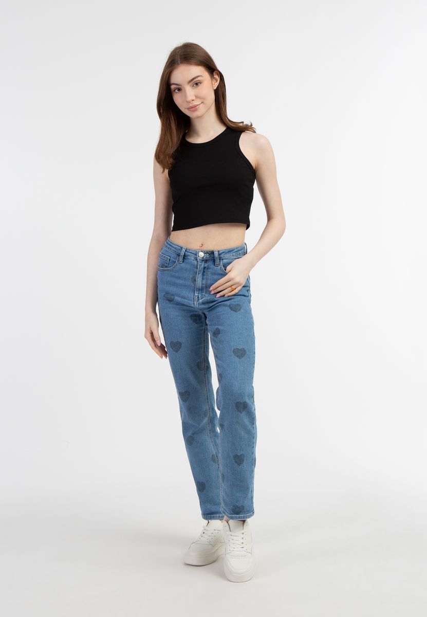 Geripptes kurzes Stretch-Top
