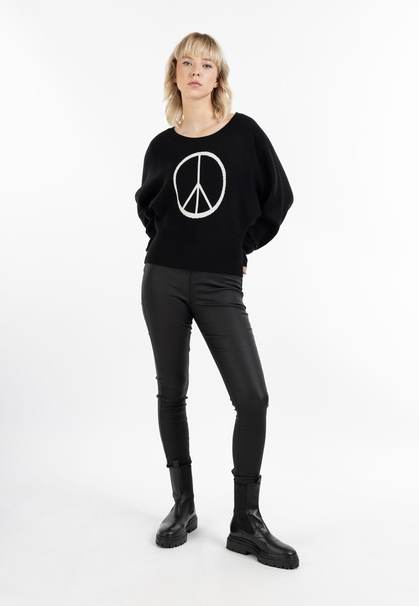 Strickpullover mit Peace-Symbol