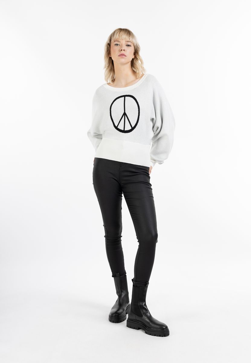 Strickpullover mit Peace-Symbol