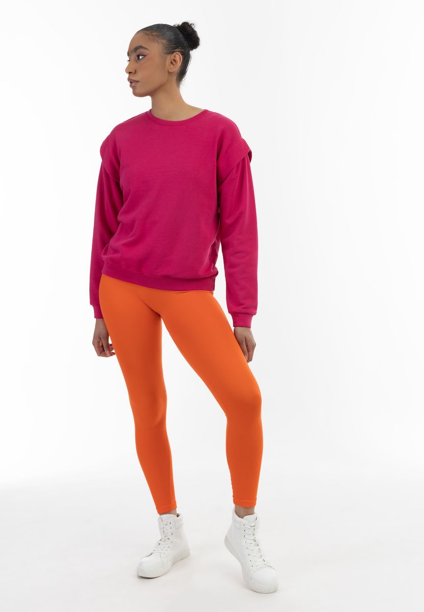 Lockerer Sweatpullover mit Schulter-Overlays