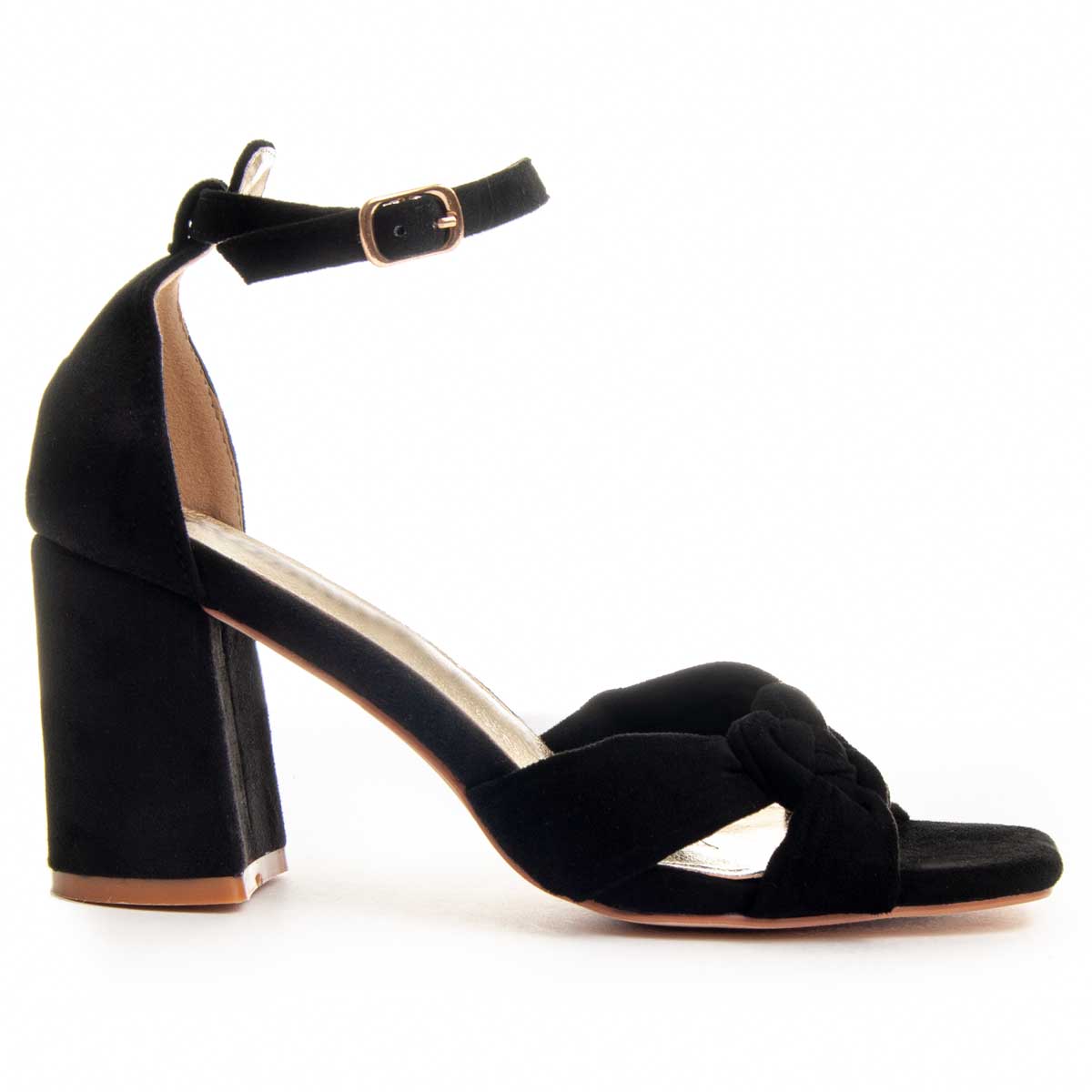 Sandalen mit Knotendetail und Blockabsatz