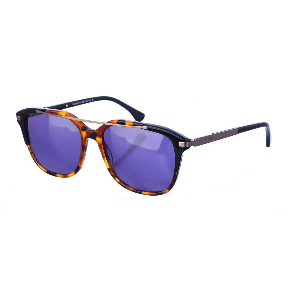 Rechteckige Acetat-Sonnenbrille mit Metallsteg