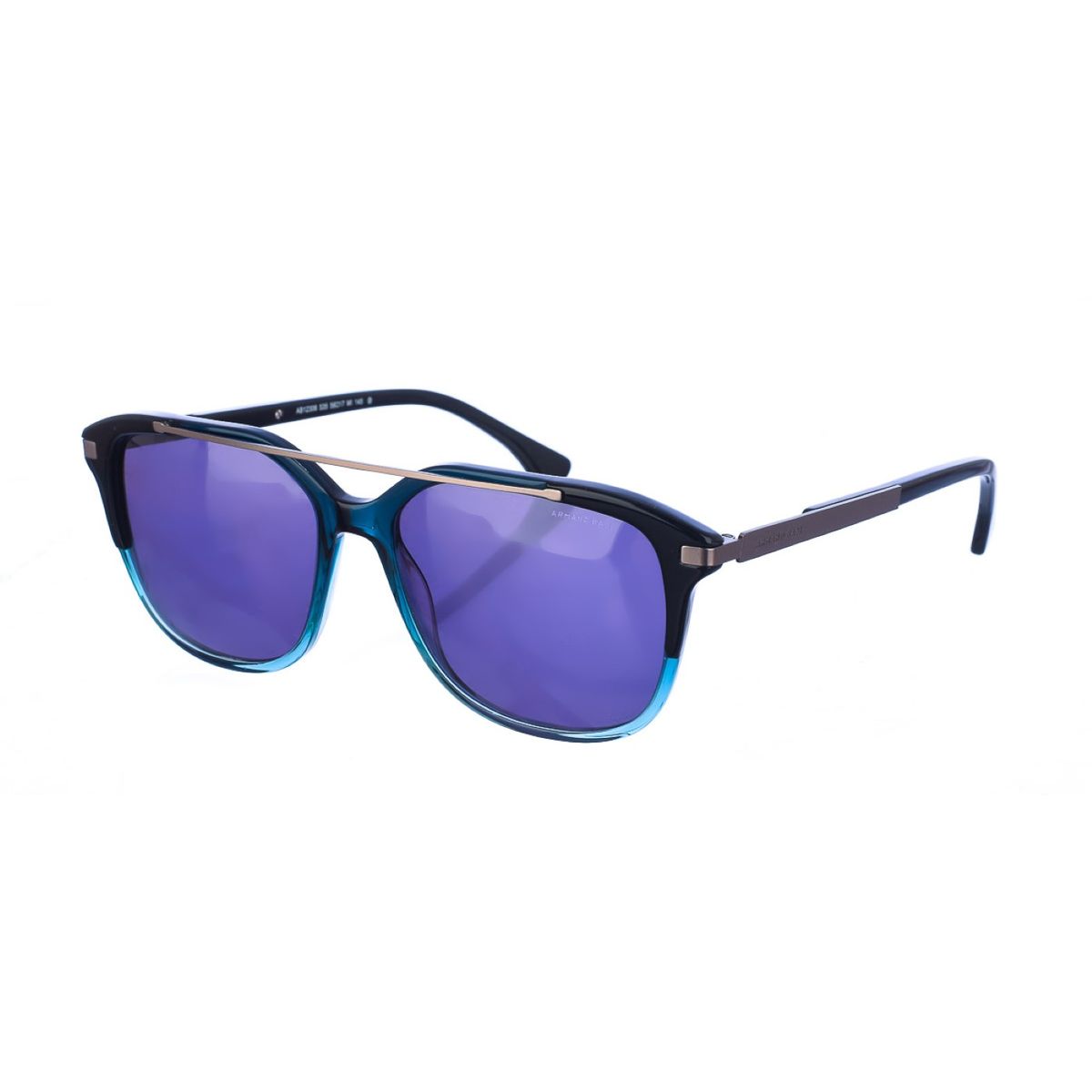 Rechteckige Acetat-Sonnenbrille mit Metallsteg