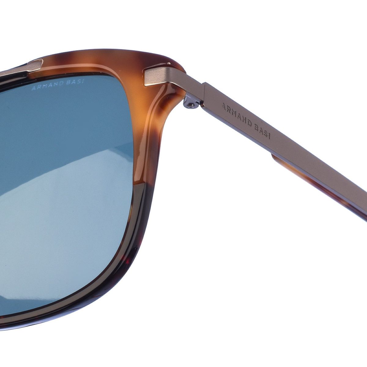 Rechteckige Acetat-Sonnenbrille mit Metallsteg