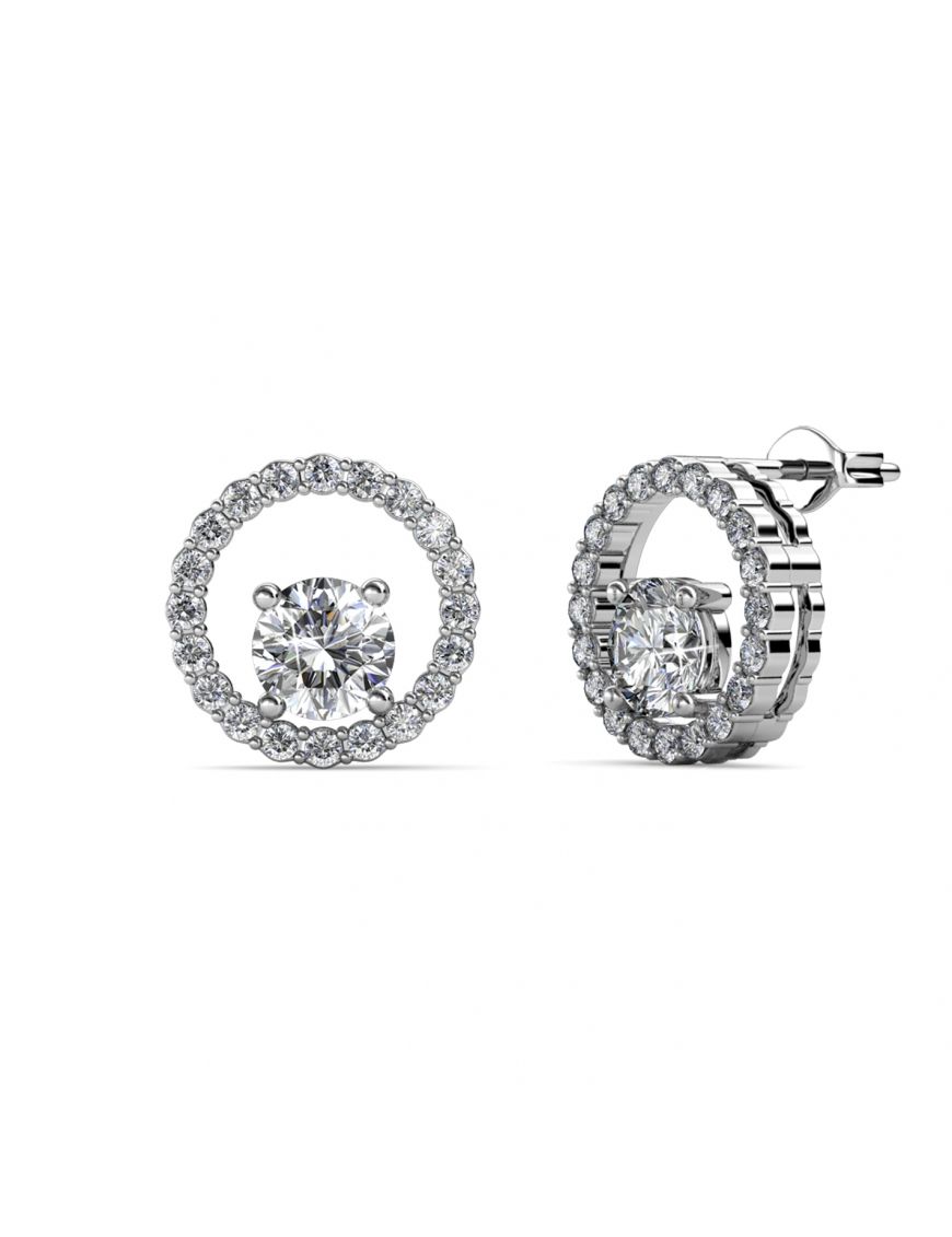 Glitzernde Kristall-Halo-Ohrstecker