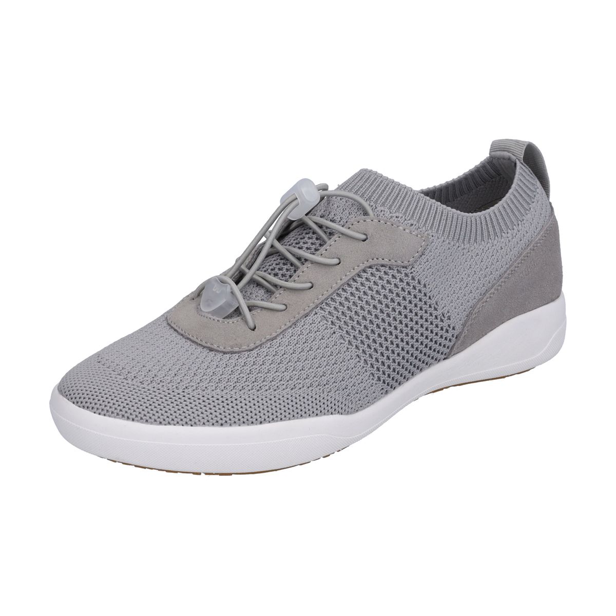 Leichte Strick- und Ledersneaker