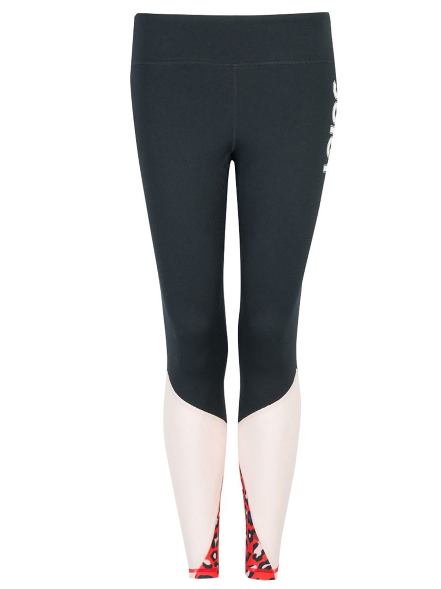 Sport-Leggings mit Color-Block und Animal-Print
