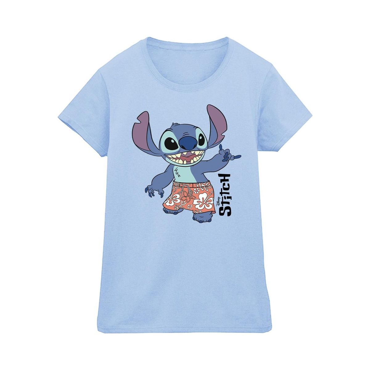 Baumwoll-T-Shirt mit Stitch-Grafikdruck