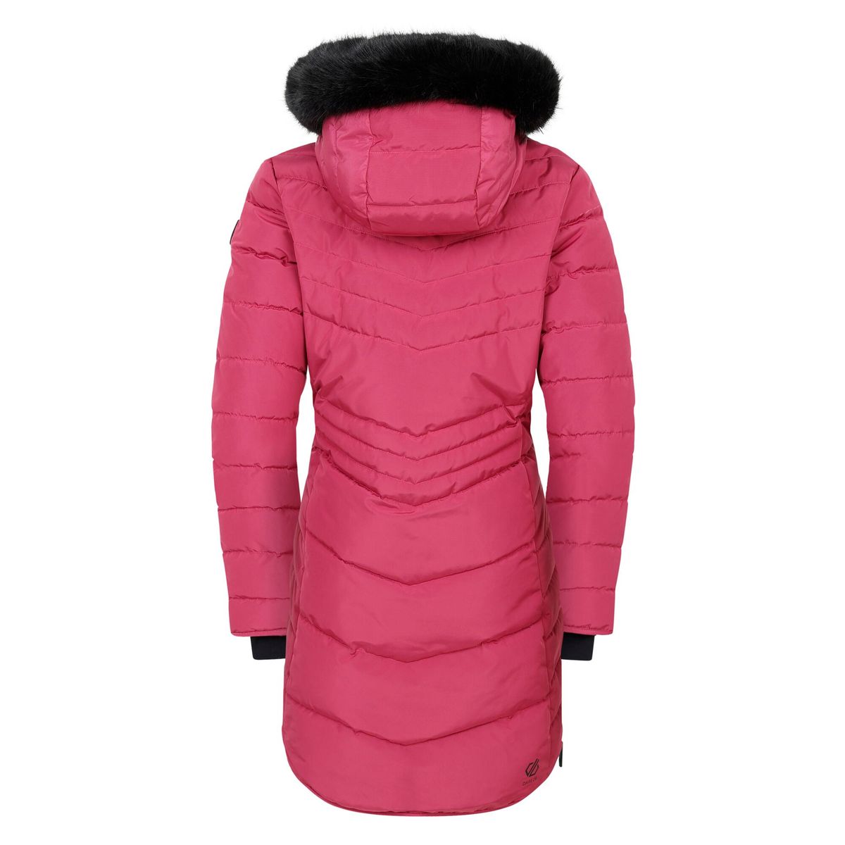 Gesteppter Midi-Parka mit Kunstfell-Kapuze